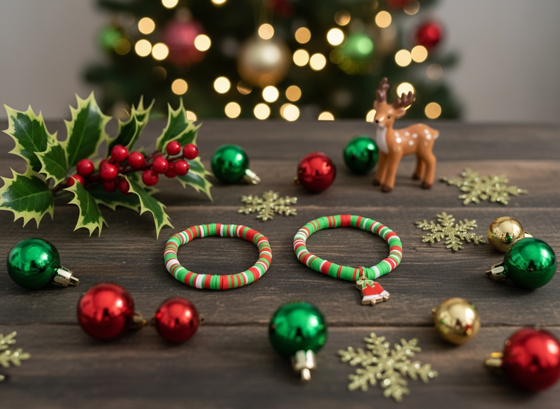 Christmas Color Poly Beads Bracelet 🎄✨