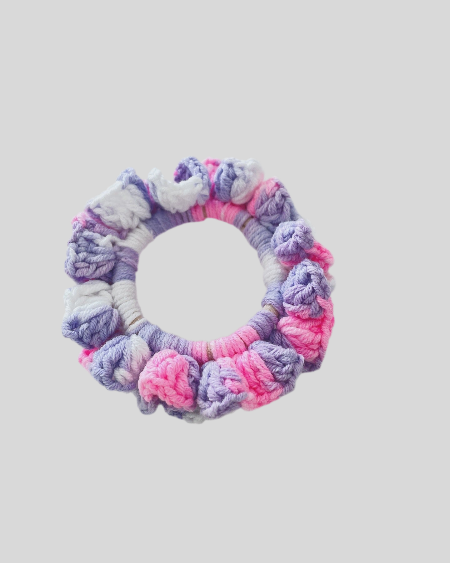 Tie-dye crochet scrunchie
